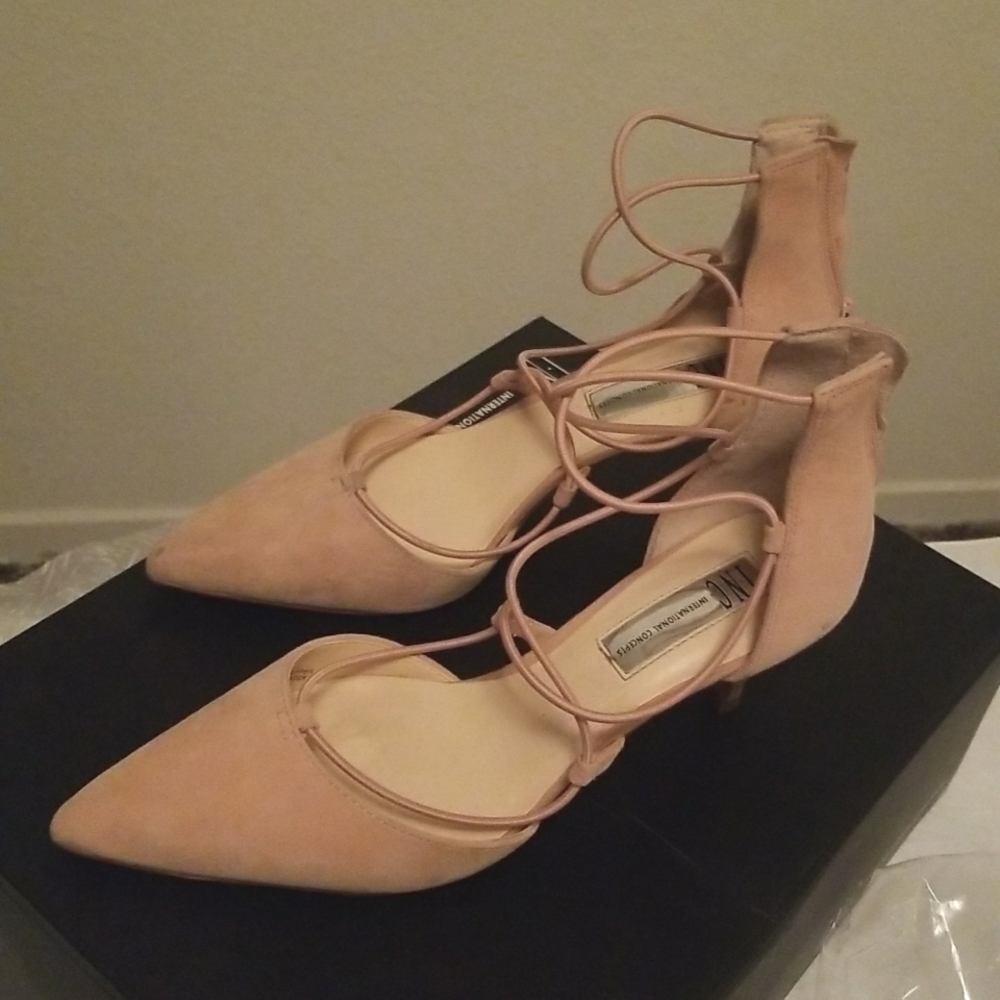 Pink pointy heels INC
